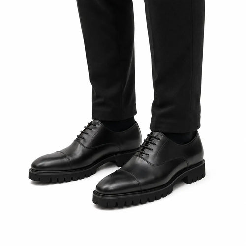 Black Calf Lug-Sole Oxford
