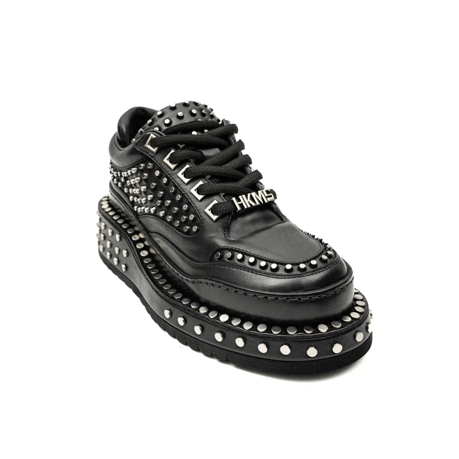 Black Studded Platform Sneaker