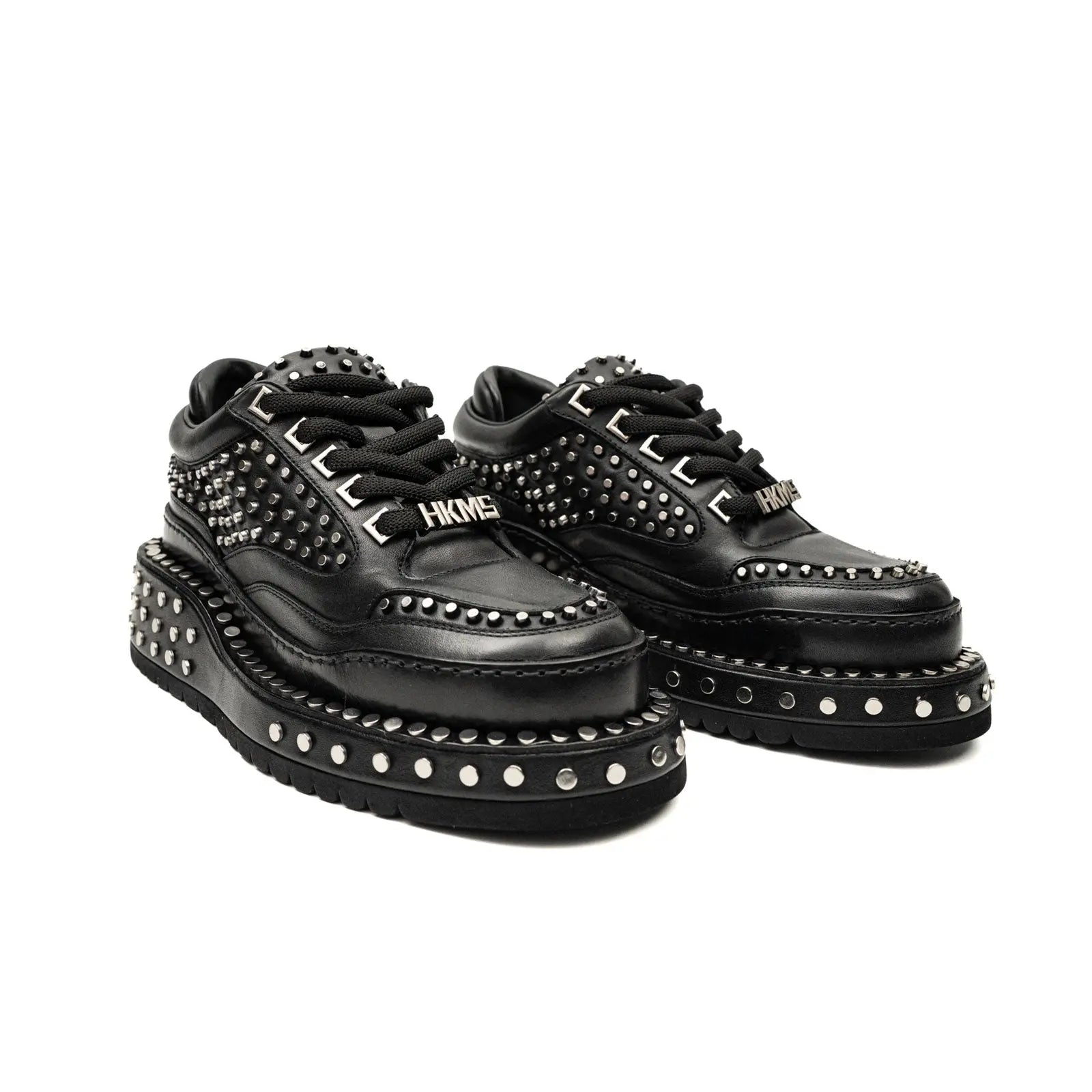 Black Studded Platform Sneaker