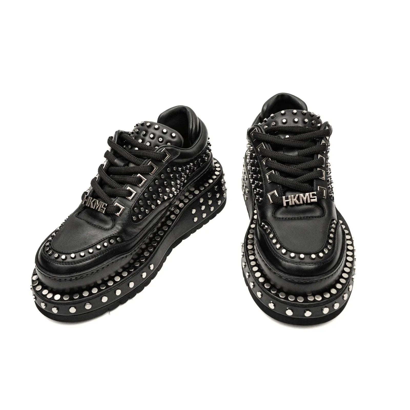 Black Studded Platform Sneaker