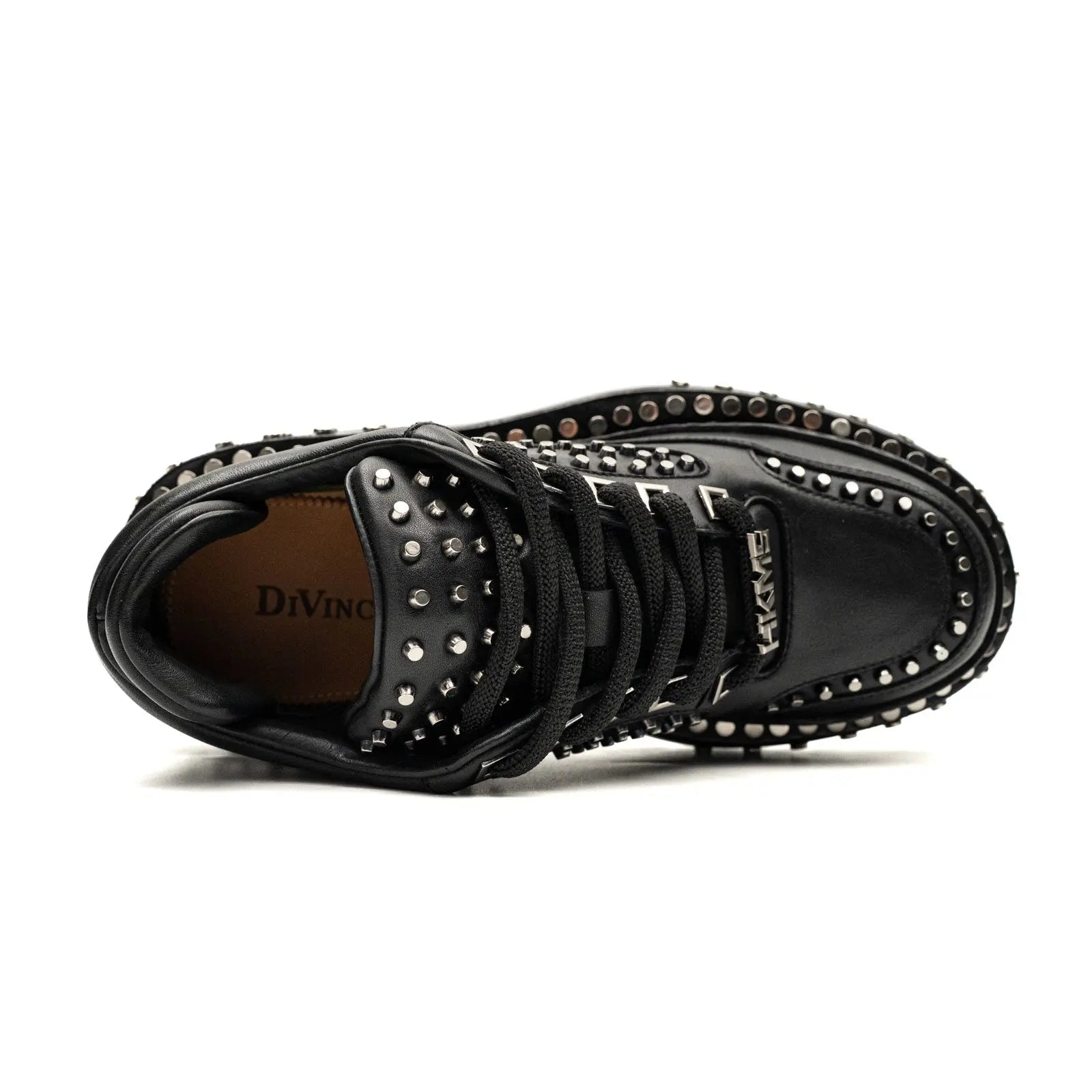 Black Studded Platform Sneaker
