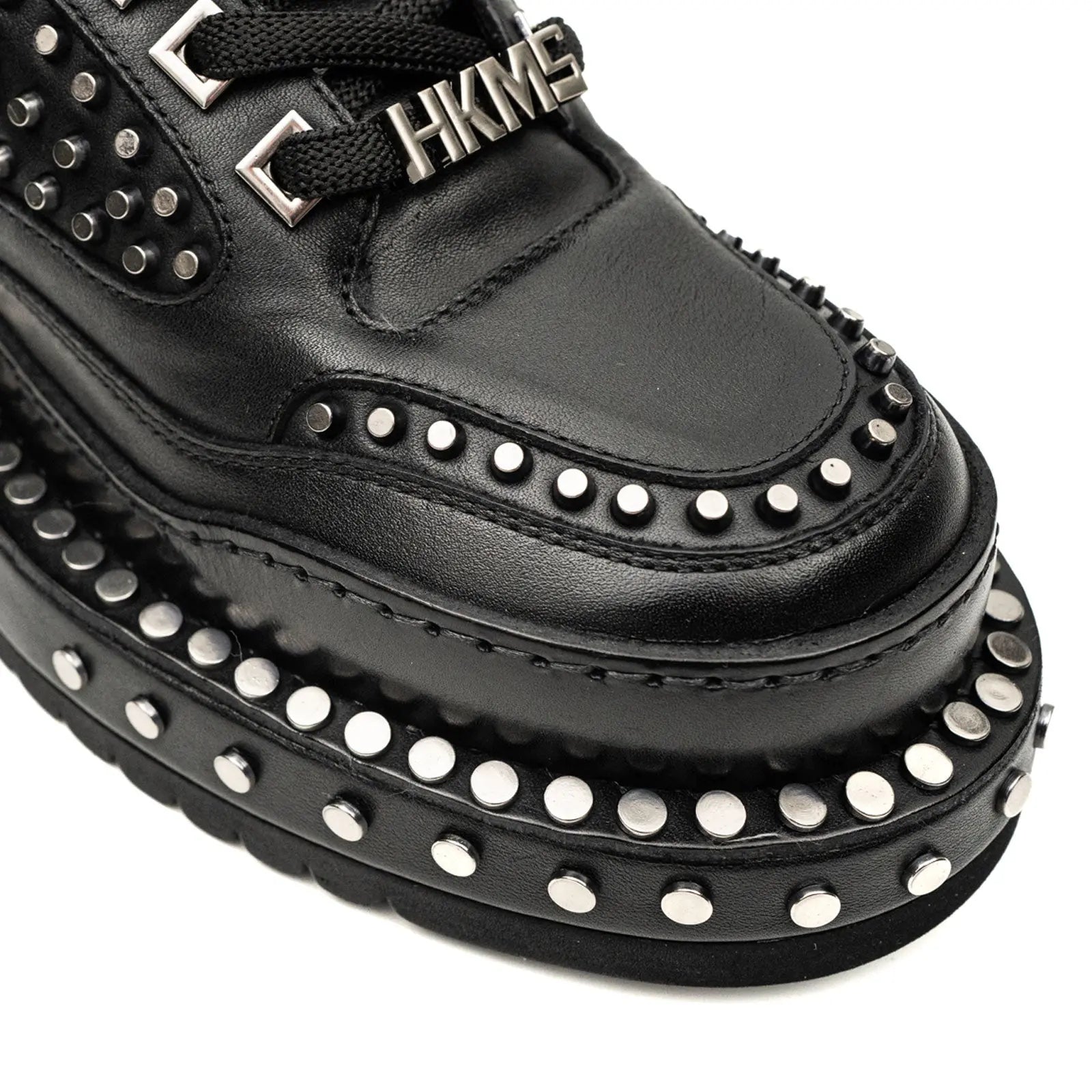 Black Studded Platform Sneaker