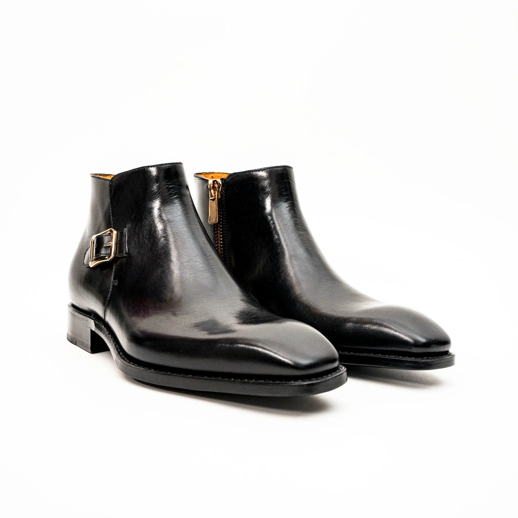 Black Calfskin Monk Strap Boot
