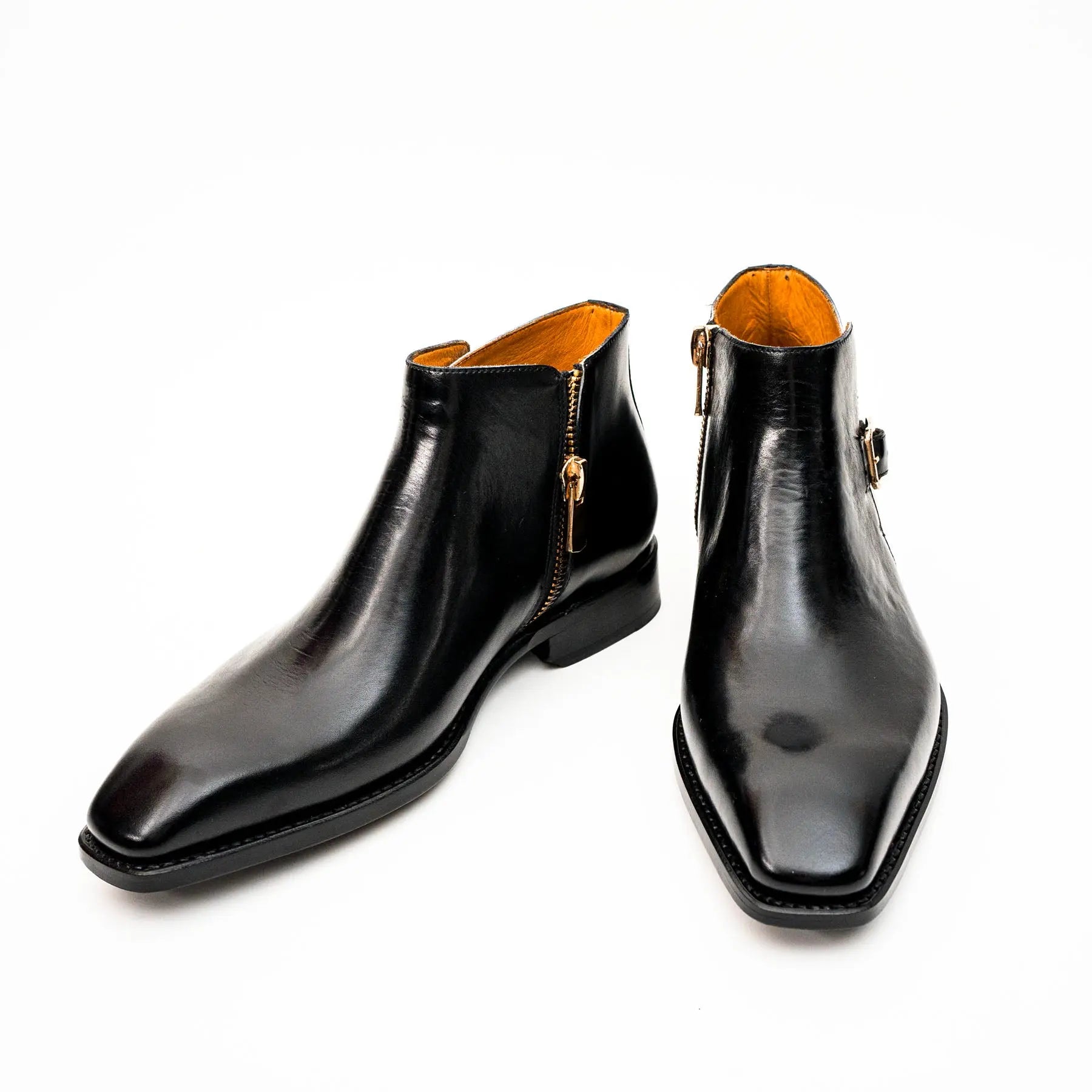 Black Calfskin Monk Strap Boot