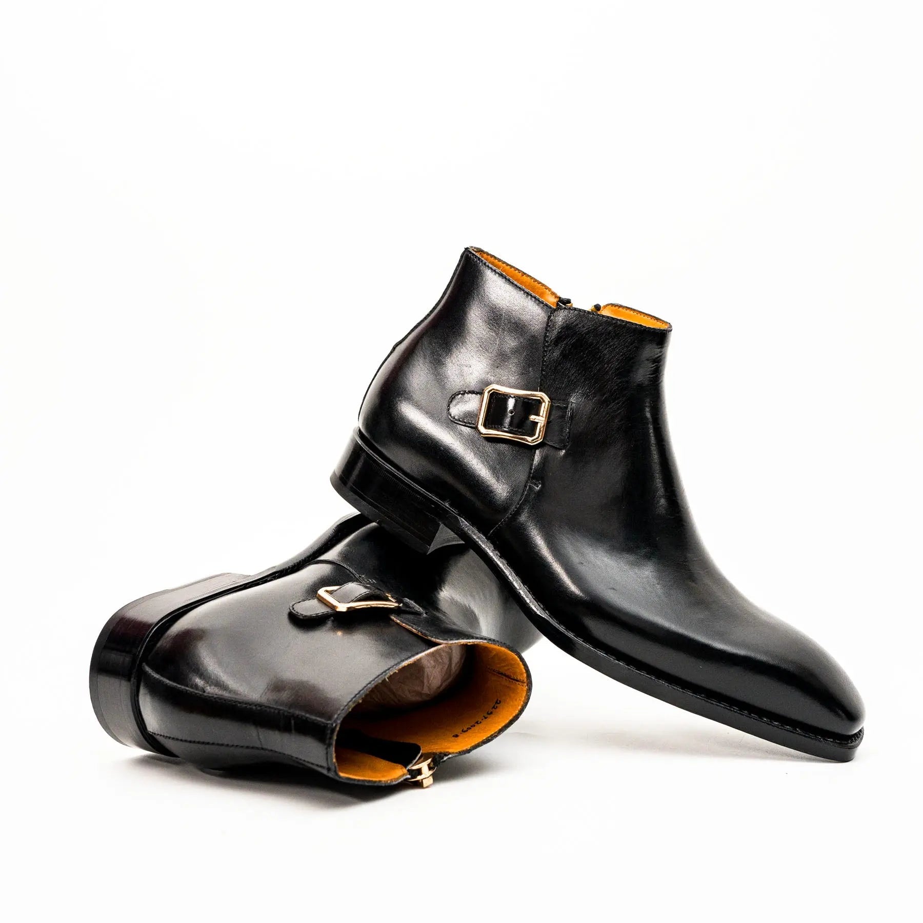 Black Calfskin Monk Strap Boot
