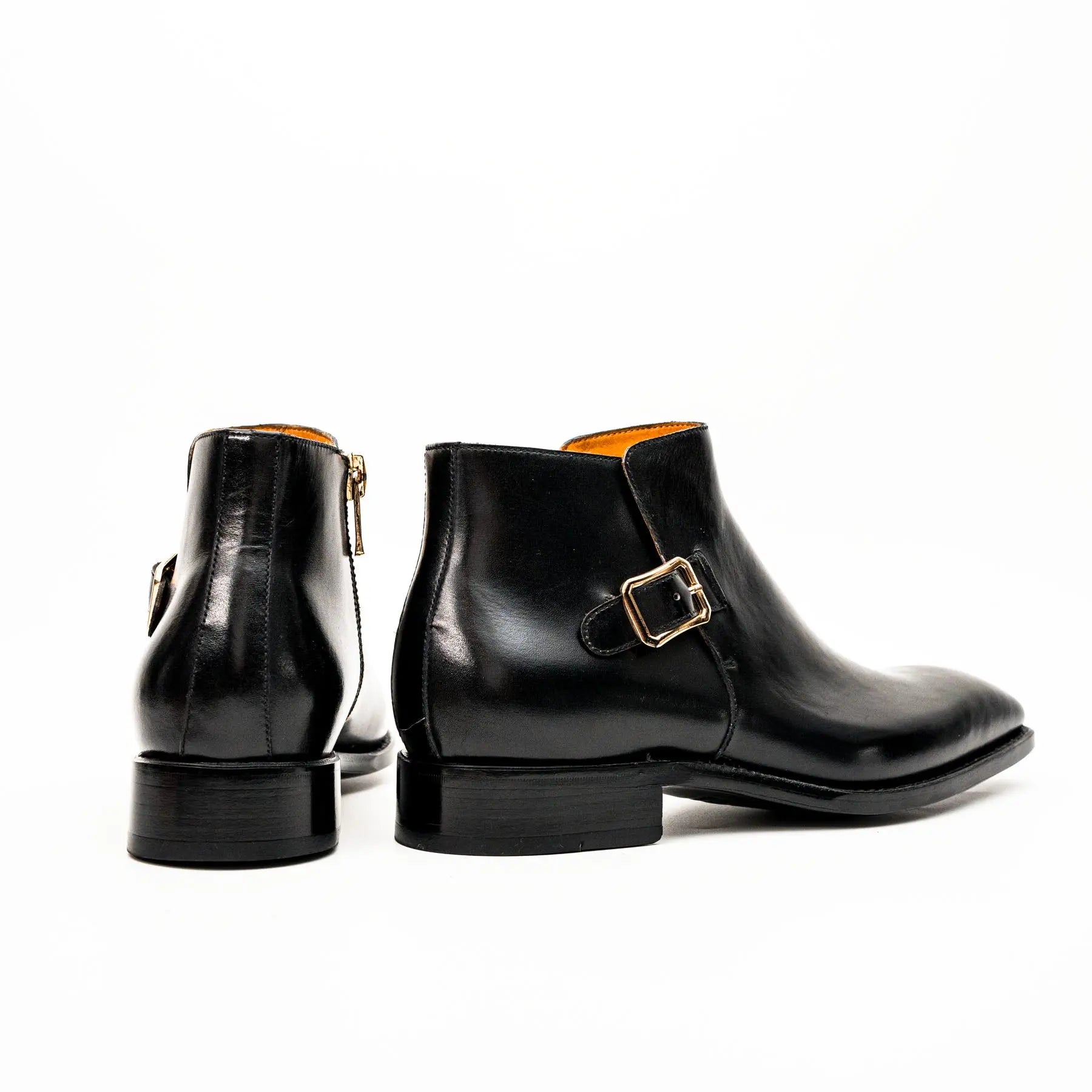 Black Calfskin Monk Strap Boot