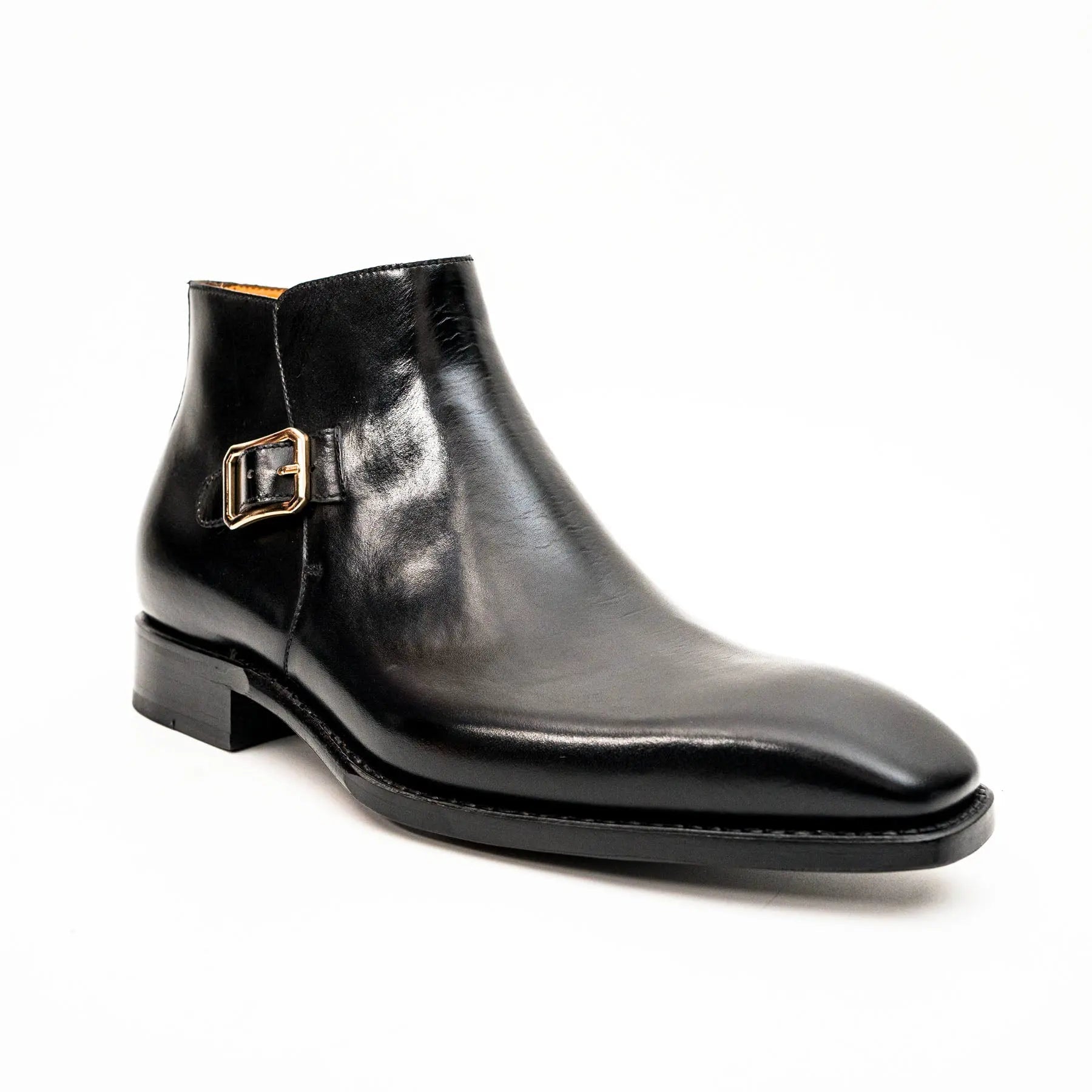 Black Calfskin Monk Strap Boot