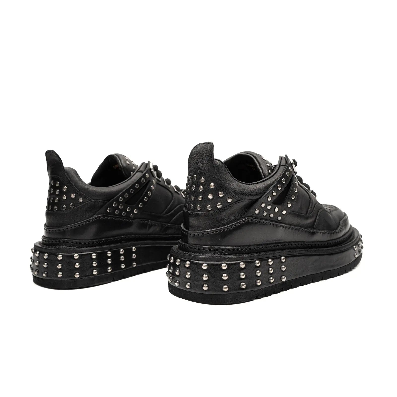 Black Studded Platform Sneaker
