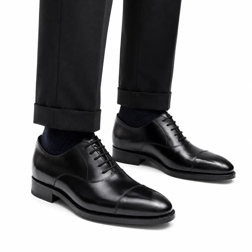 Black Cap-Toe Oxford Shoe