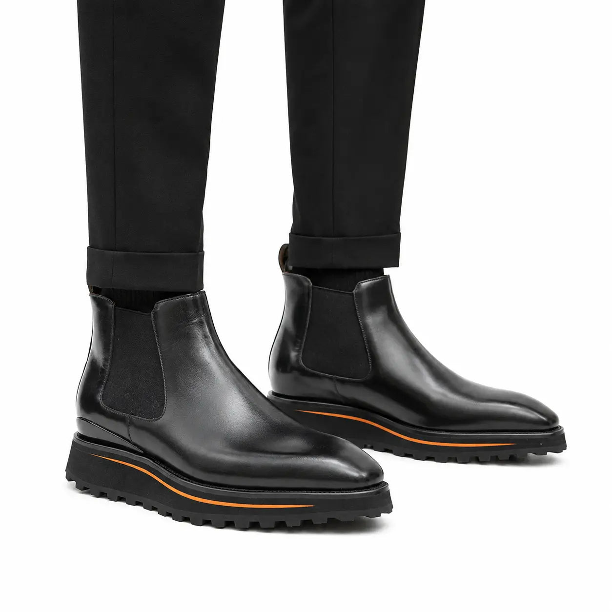 Black Chelsea Lug Boots