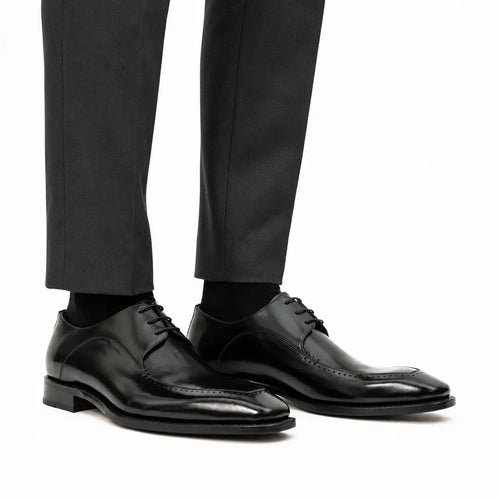 Black Chiseled Goodyear Oxford Shoe