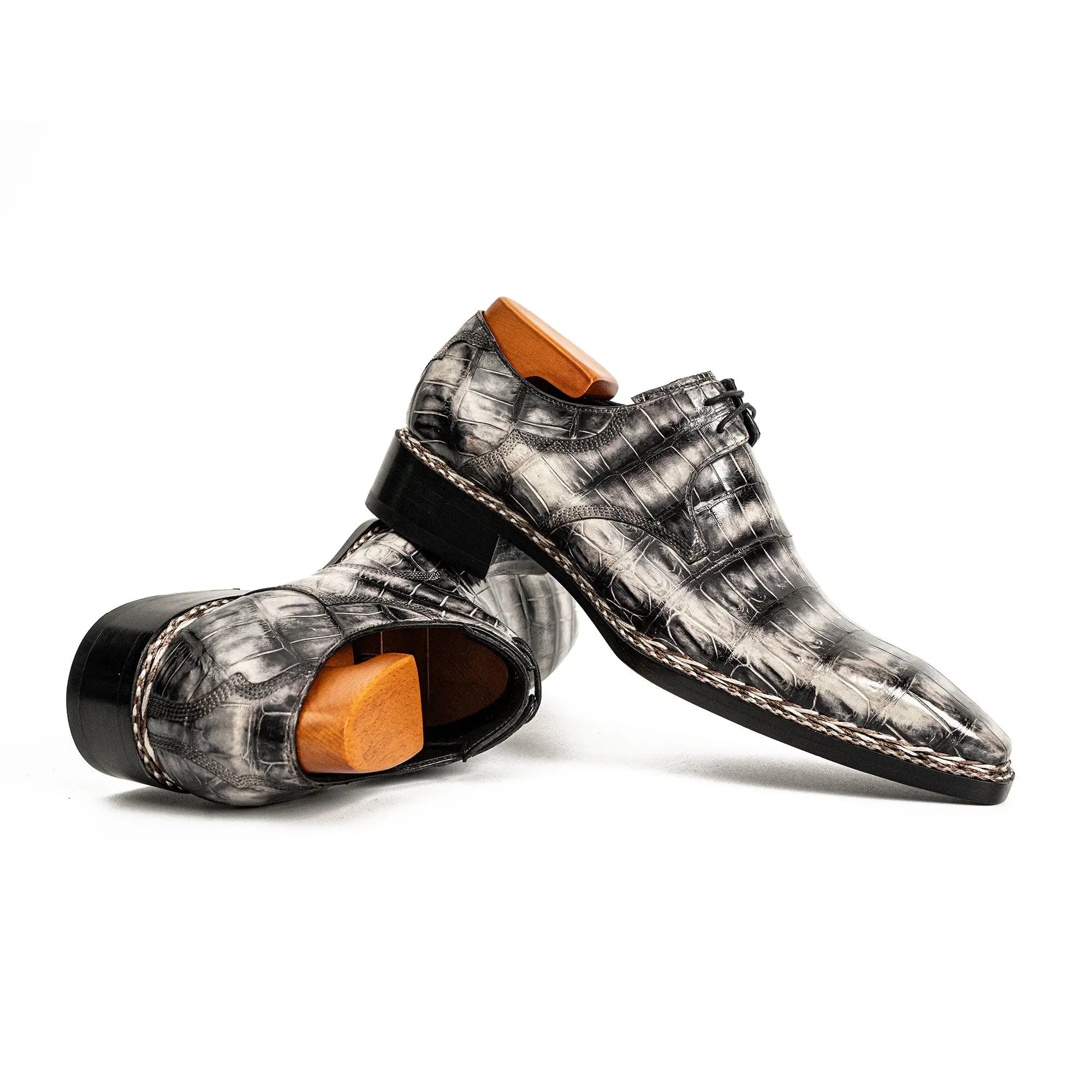 Silver Crocodile Norwegian Monk Shoe