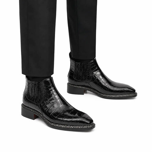 Black Crocodile Chelsea Boot