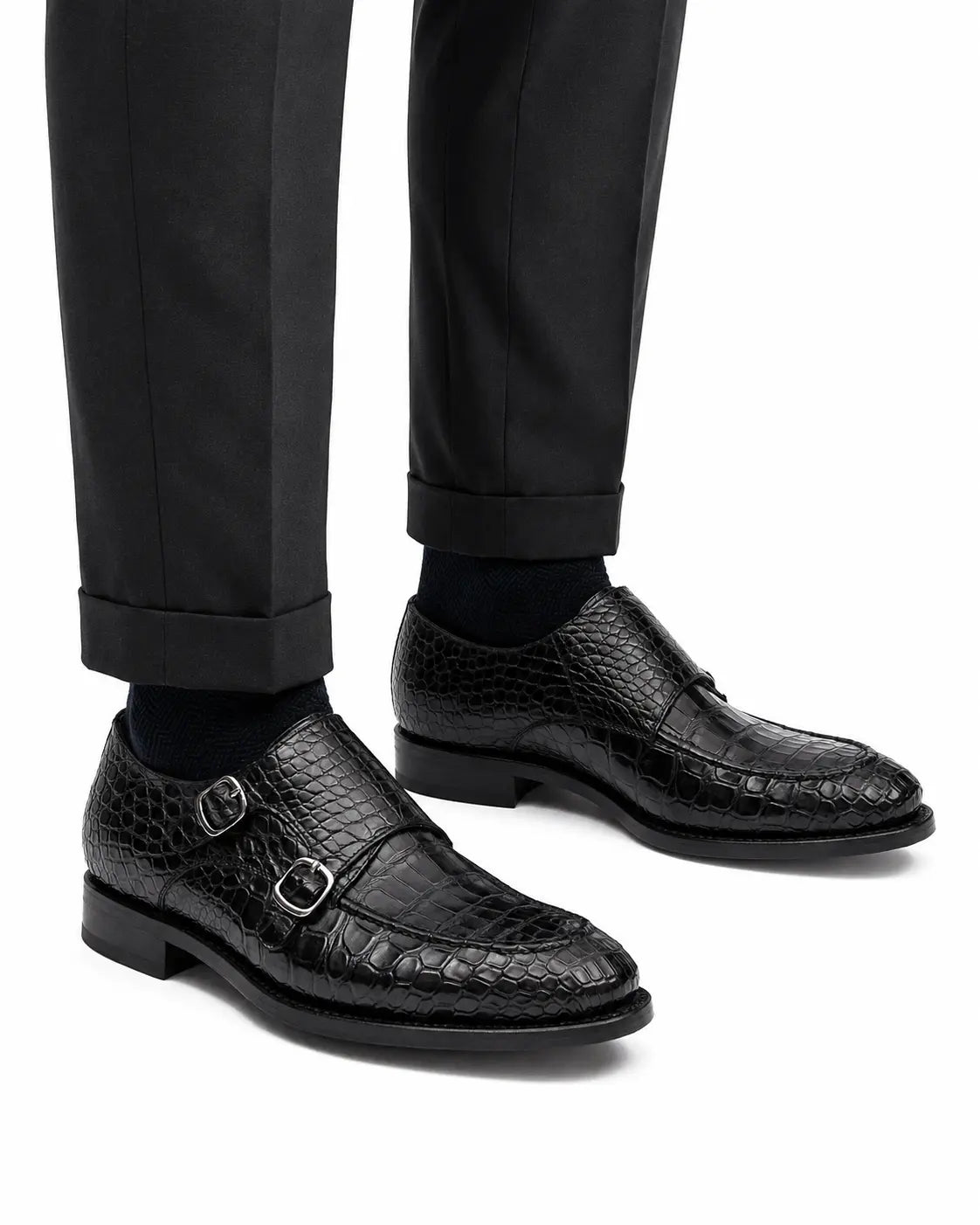 Black Crocodile Double Monk