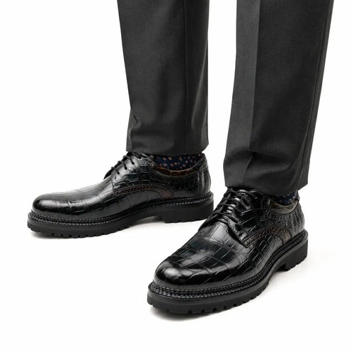 Black Crocodile Norwegian Lug Derby