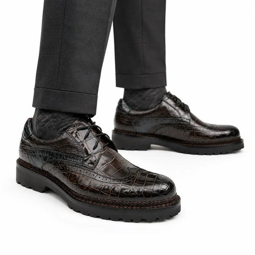Black Crocodile Norwegian Lug Derby