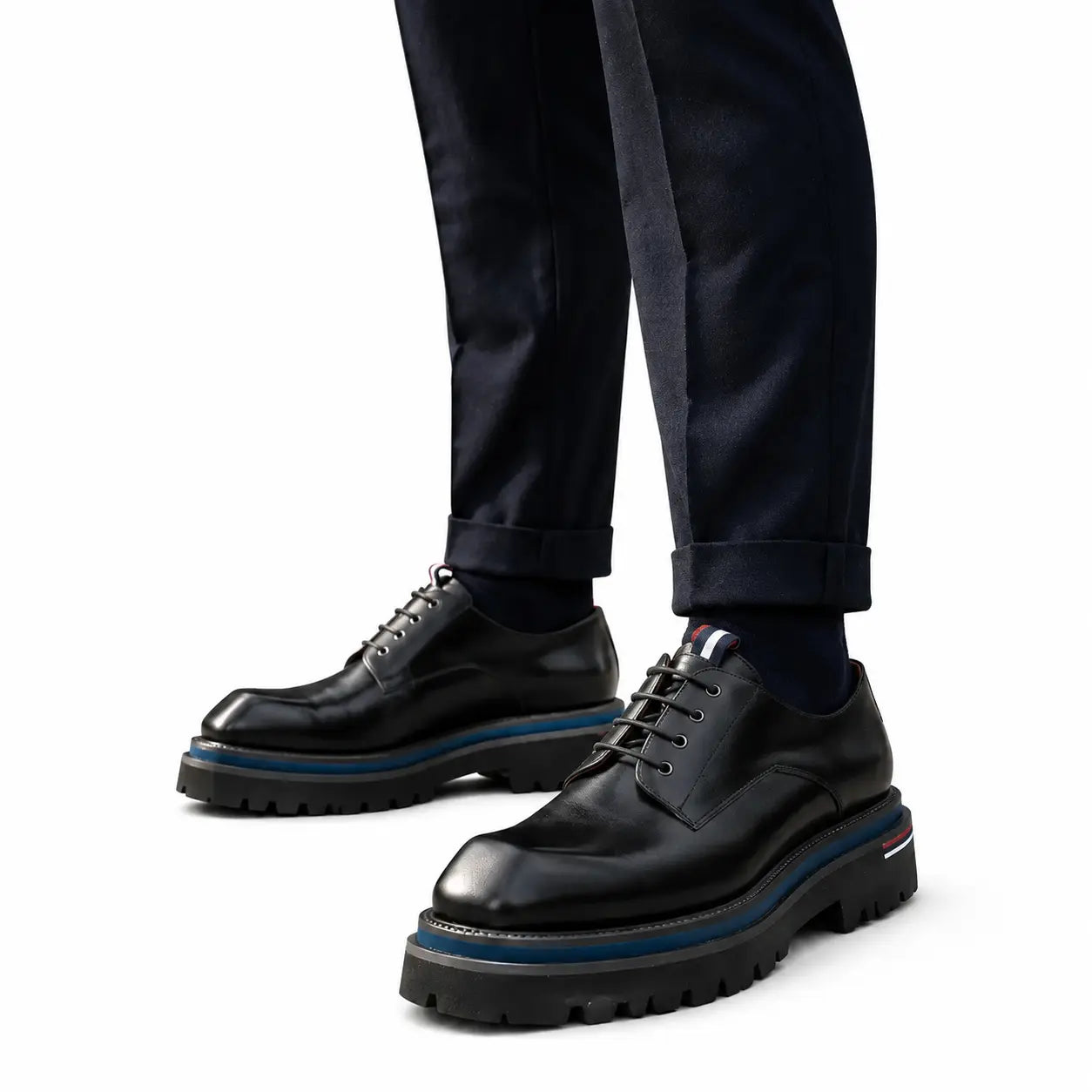 Black Derby with Tricolor Accent
