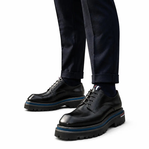 Black Derby with Tricolor Accent