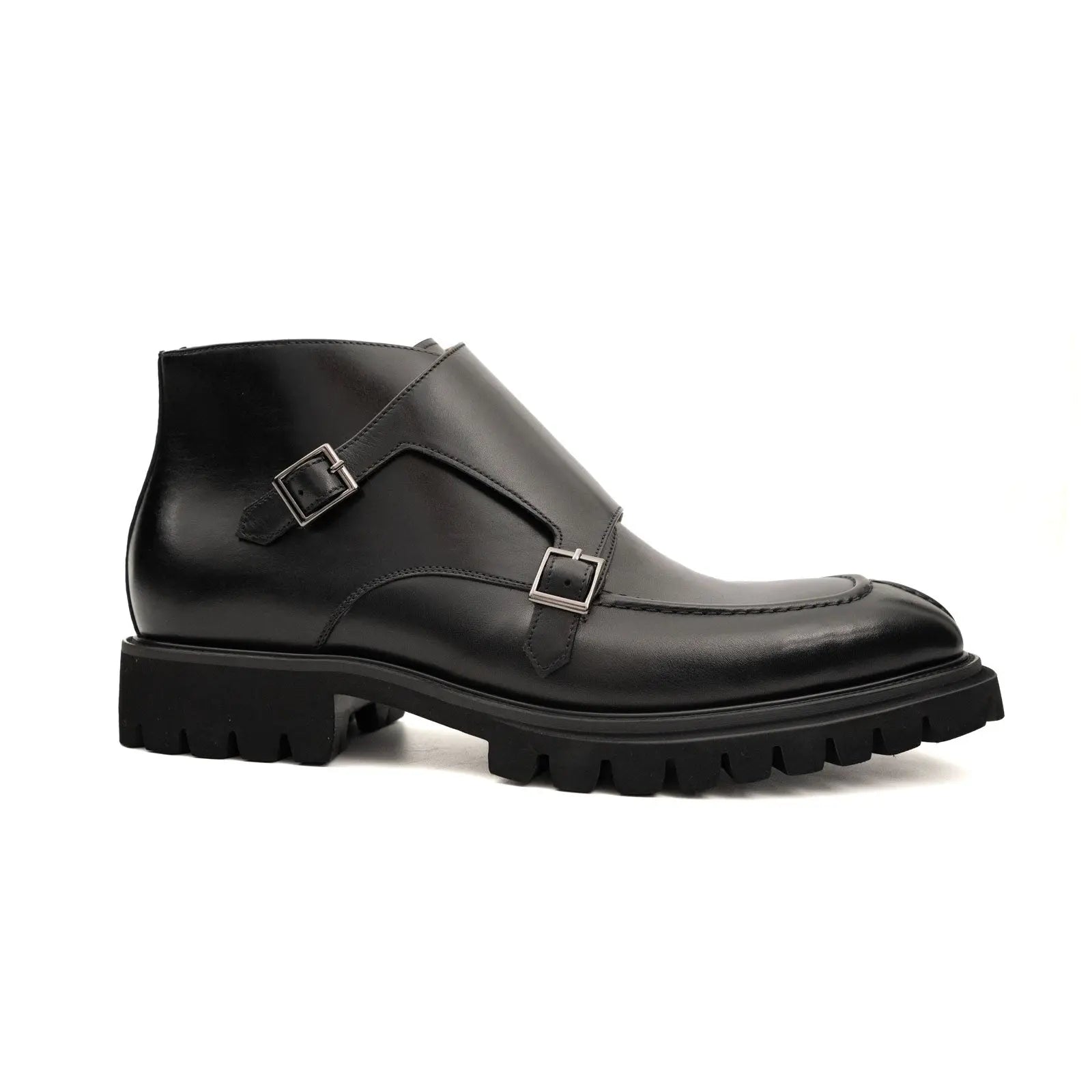 Black Double Monk Combat Boot