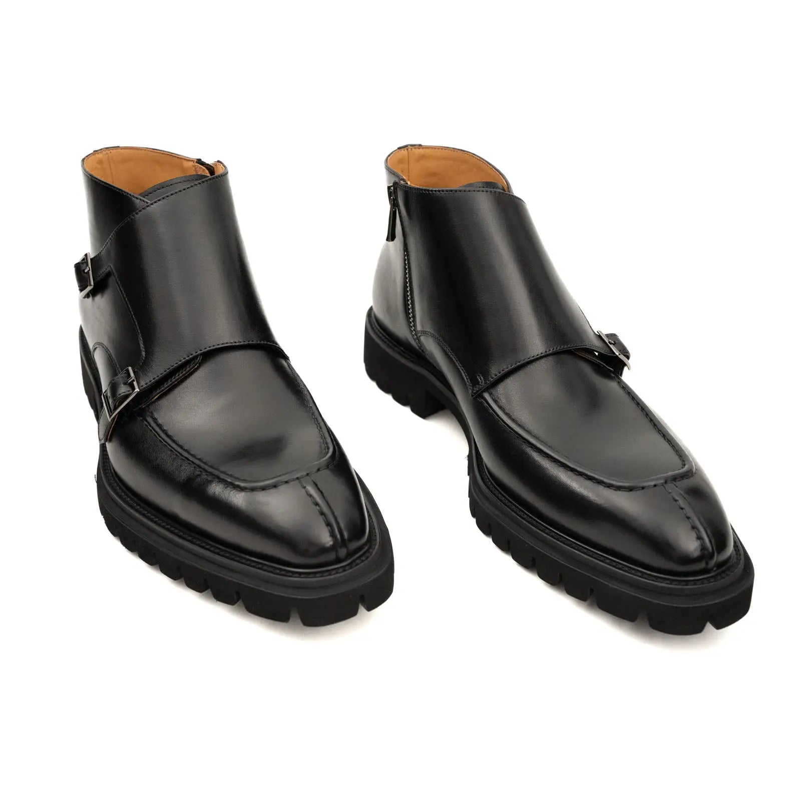 Black Double Monk Combat Boot