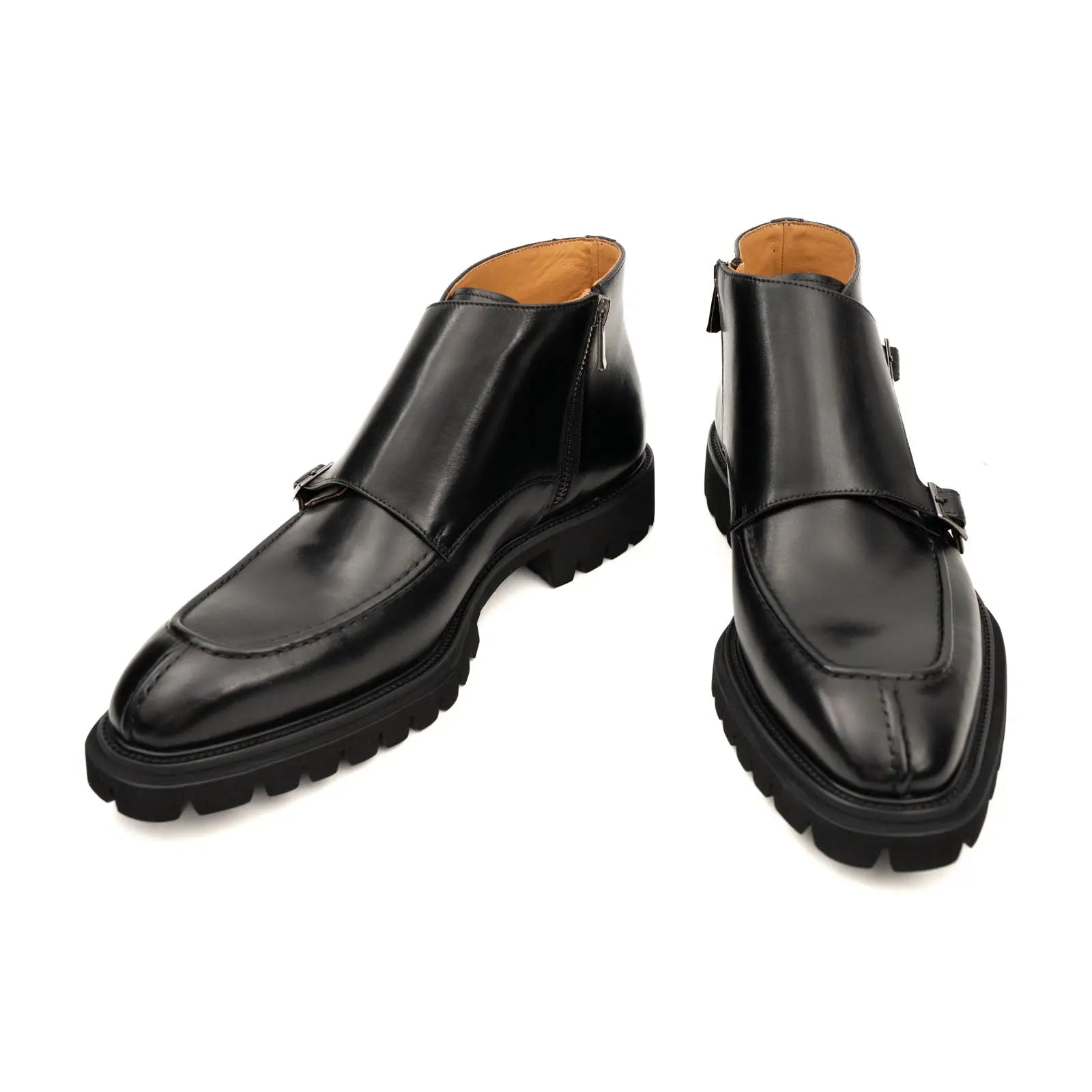 Black Double Monk Combat Boot