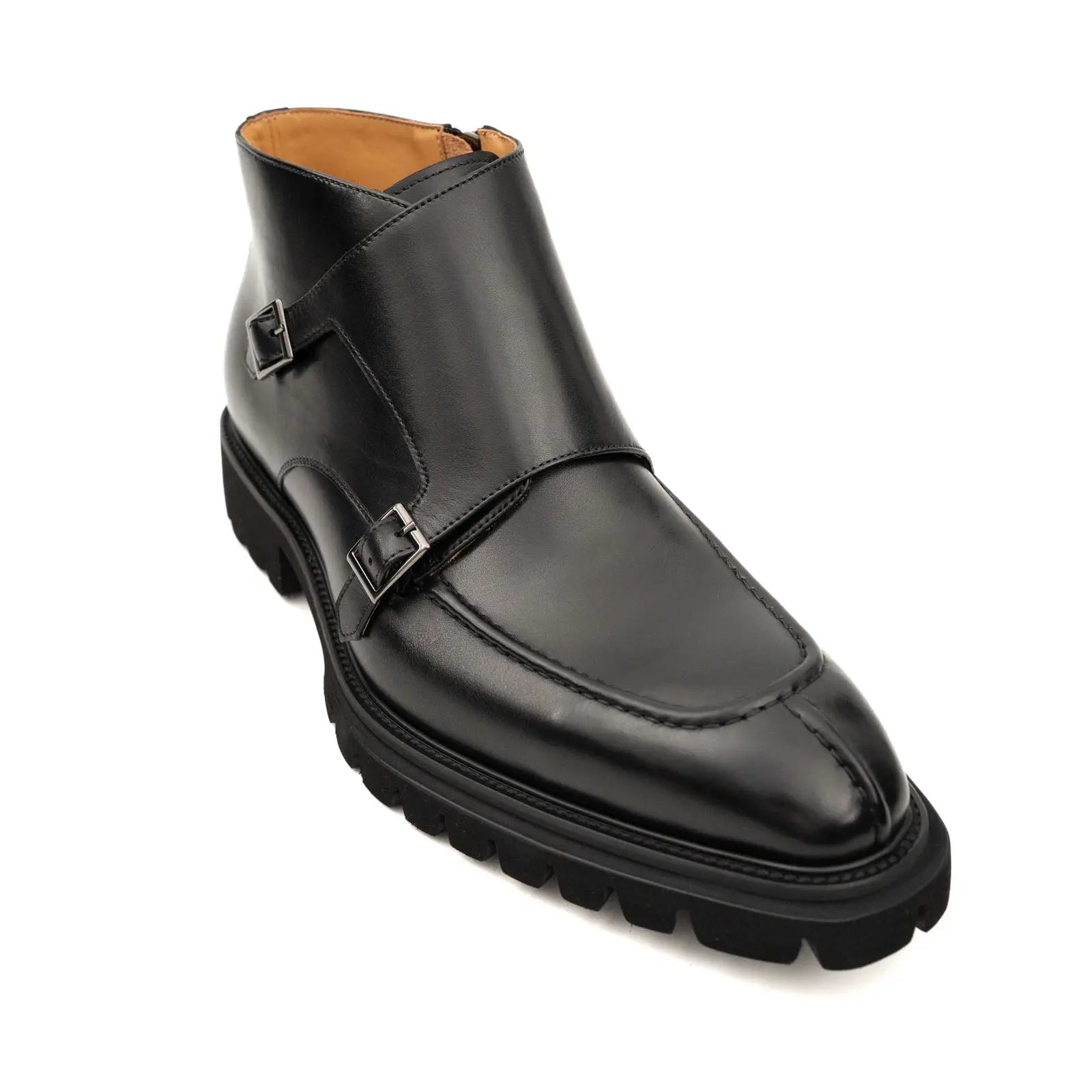 Black Double Monk Combat Boot