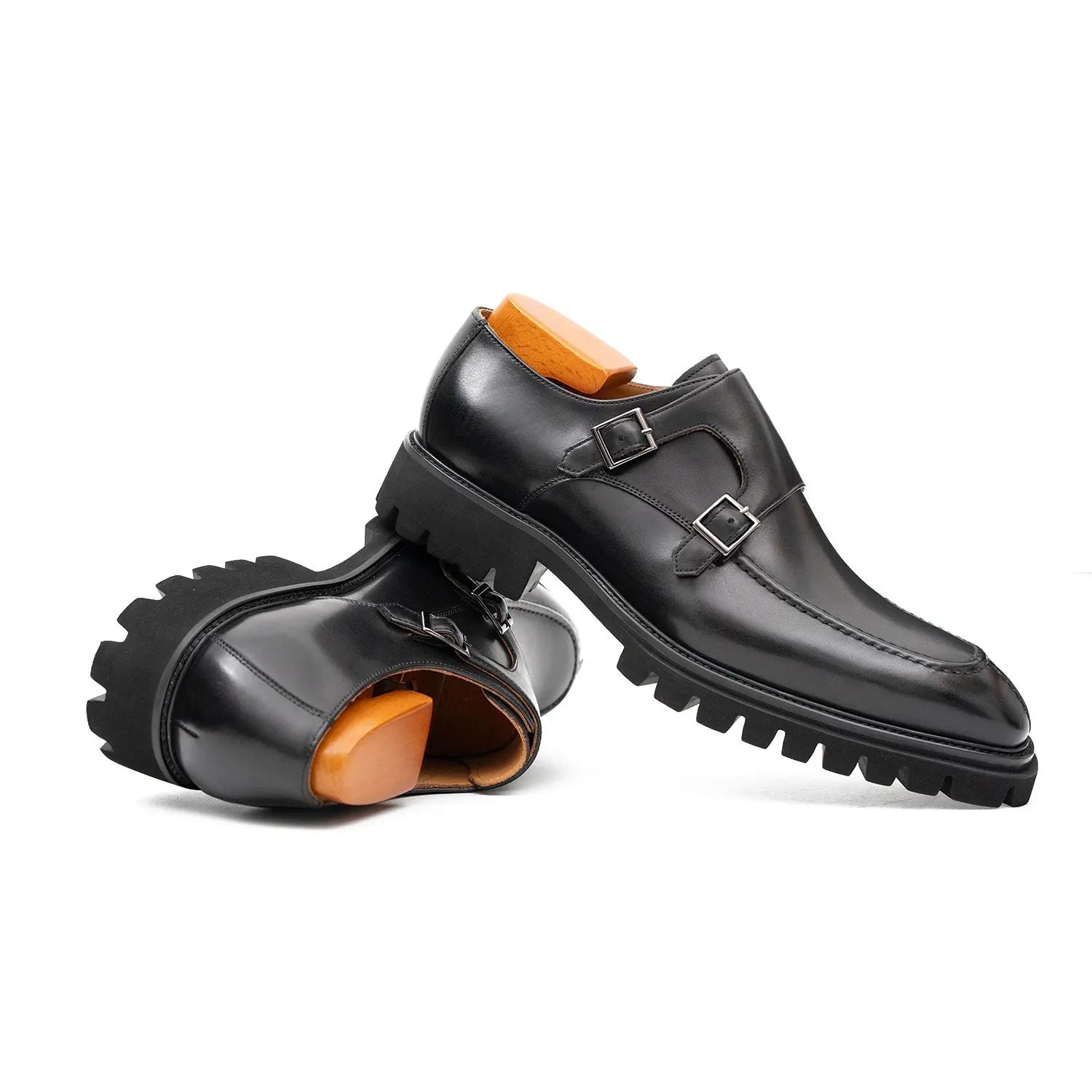 Black Lug Sole Monk Derby