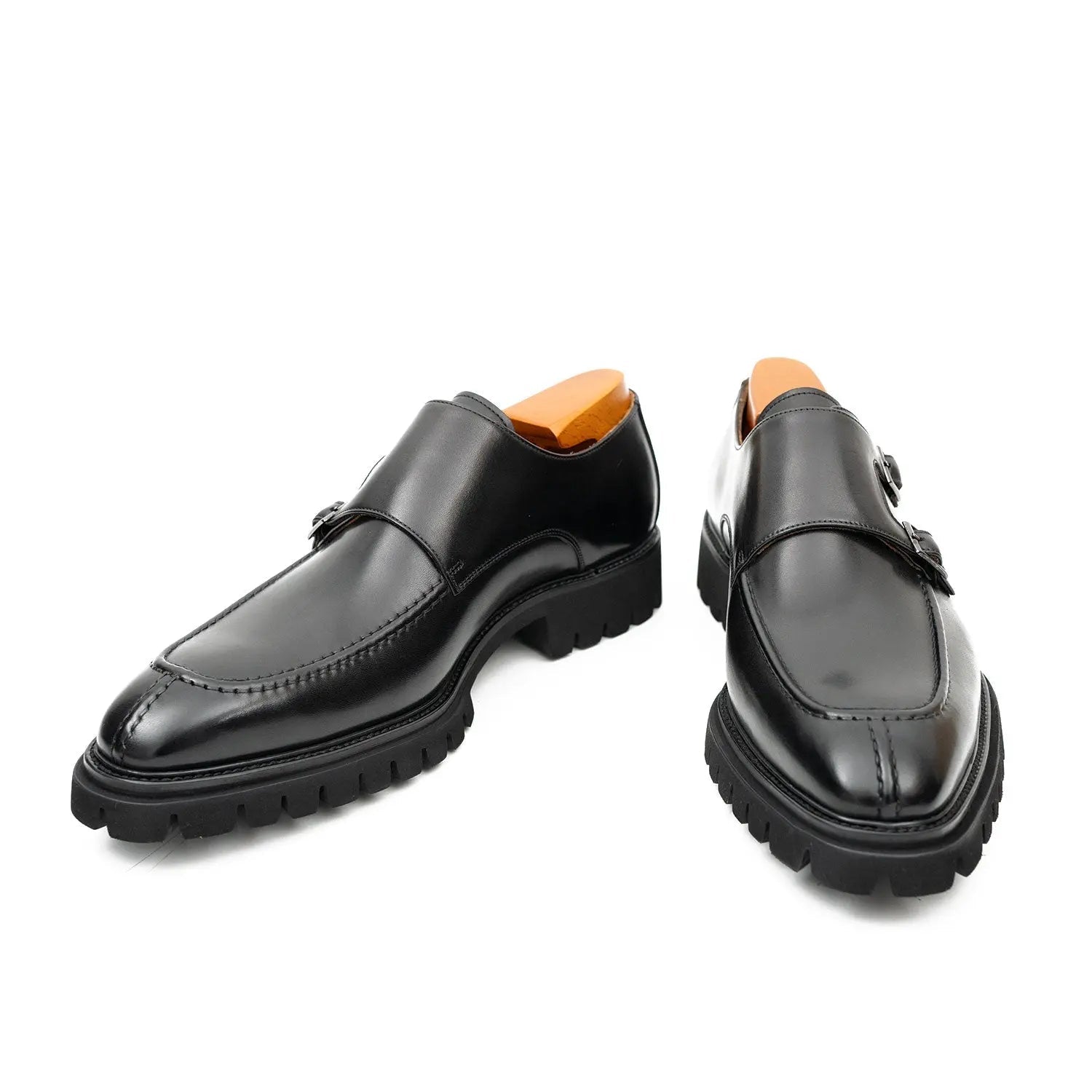 Black Lug Sole Monk Derby