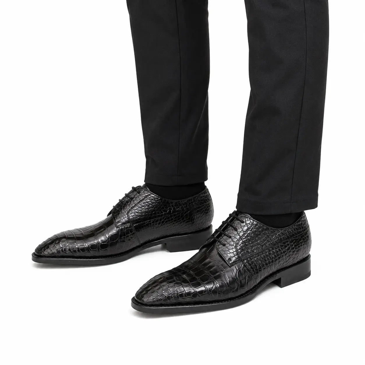 Black Genuine Crocodile Derby