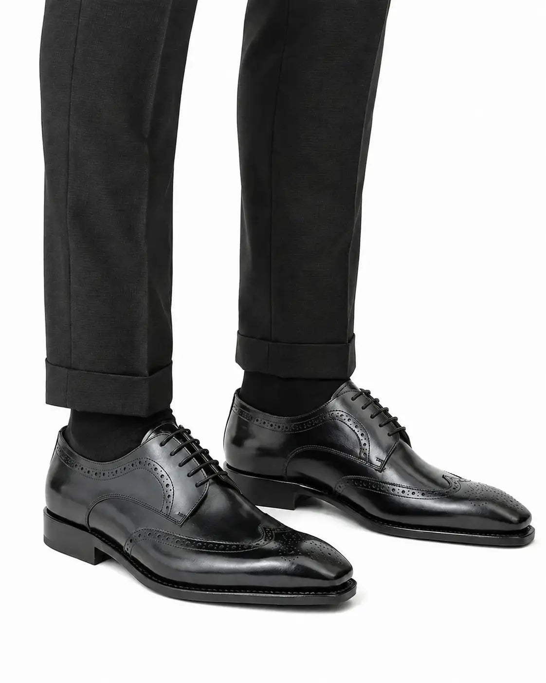 Black Goodyear Wingtip Derby