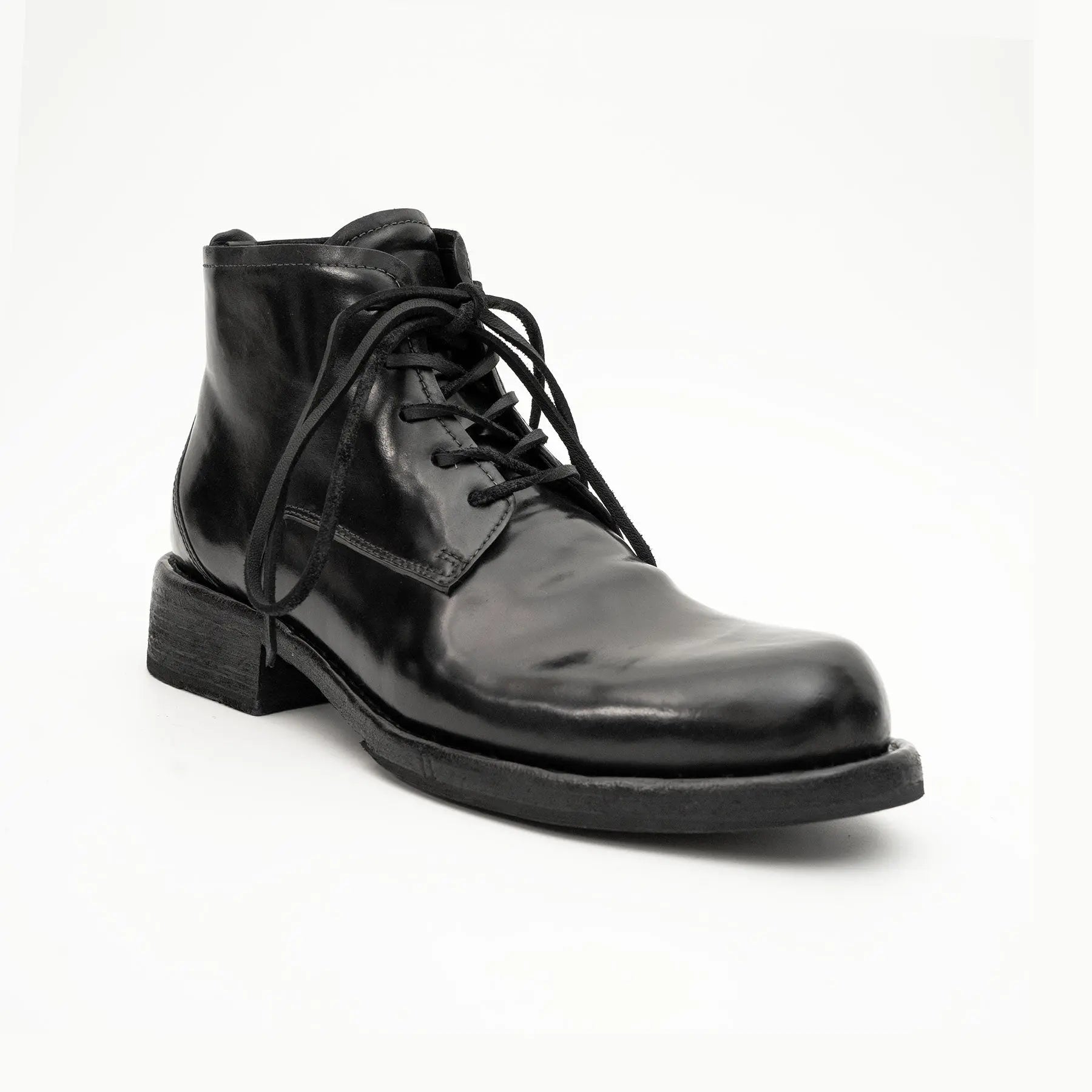 Black Horsehide Chukka Combat Boots