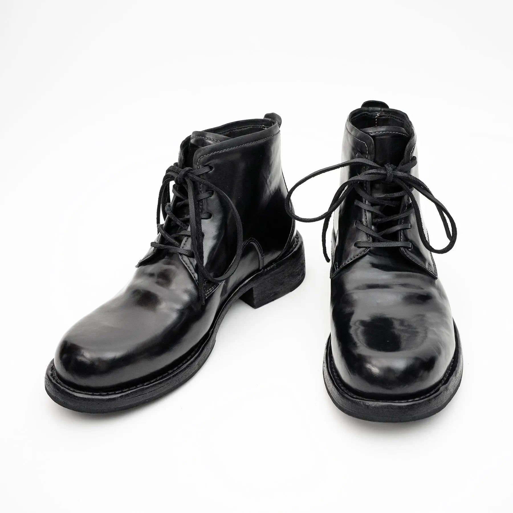 Black Horsehide Chukka Combat Boots