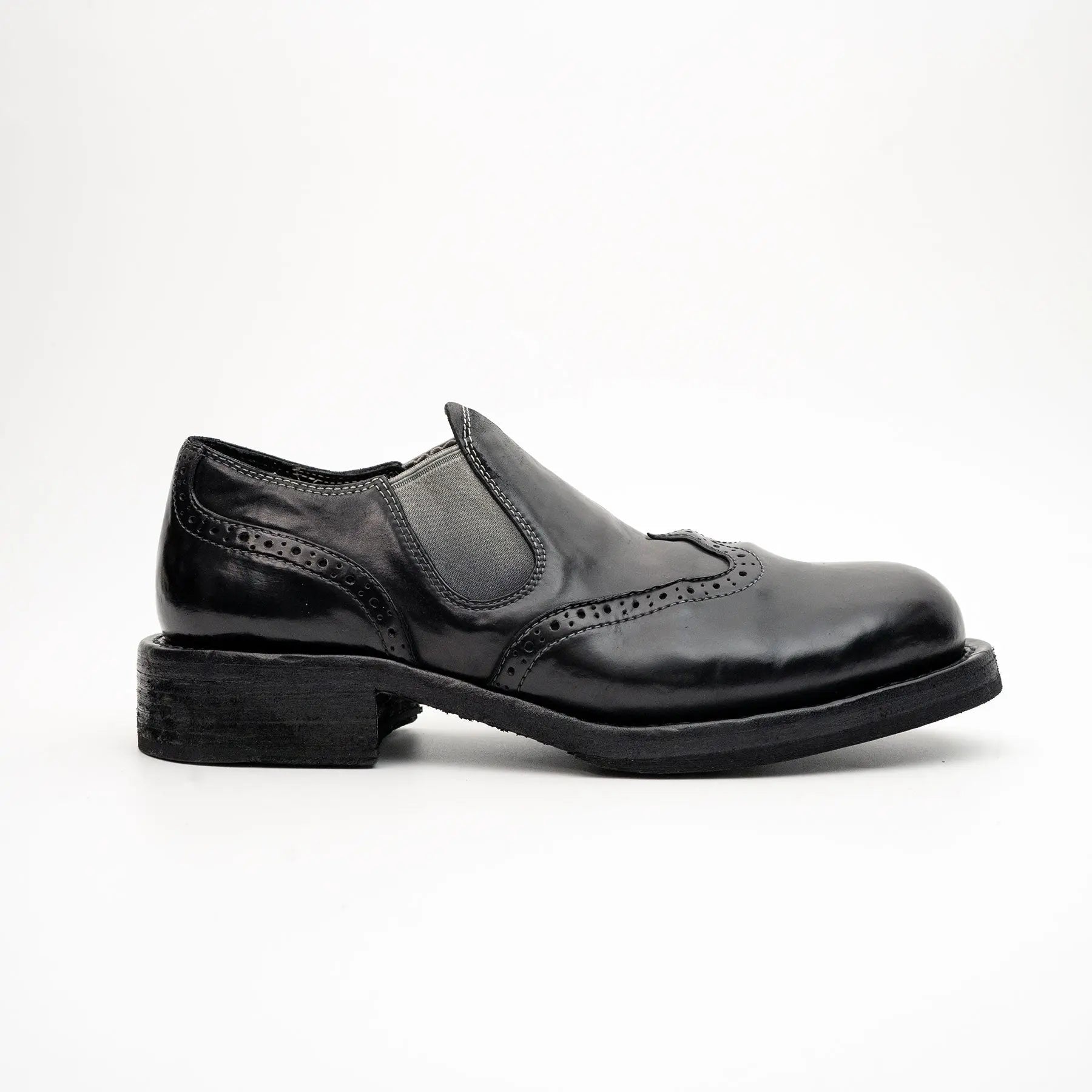Black Horsehide Slip-On Loafers