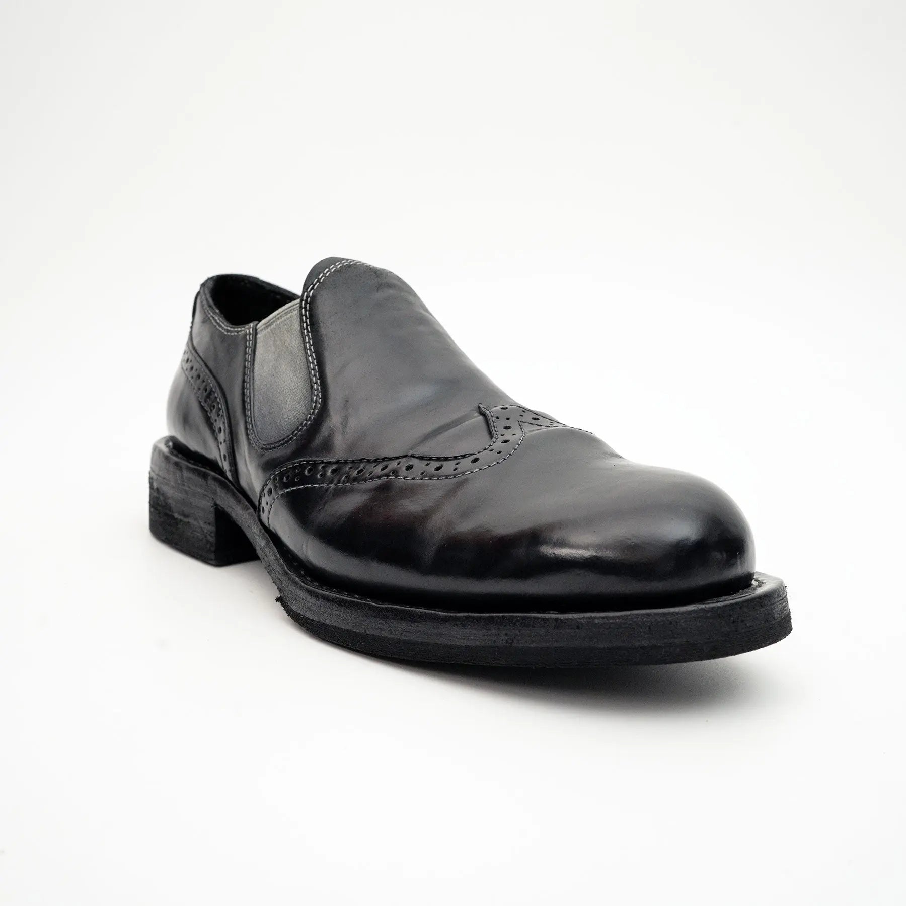 Black Horsehide Slip-On Loafers
