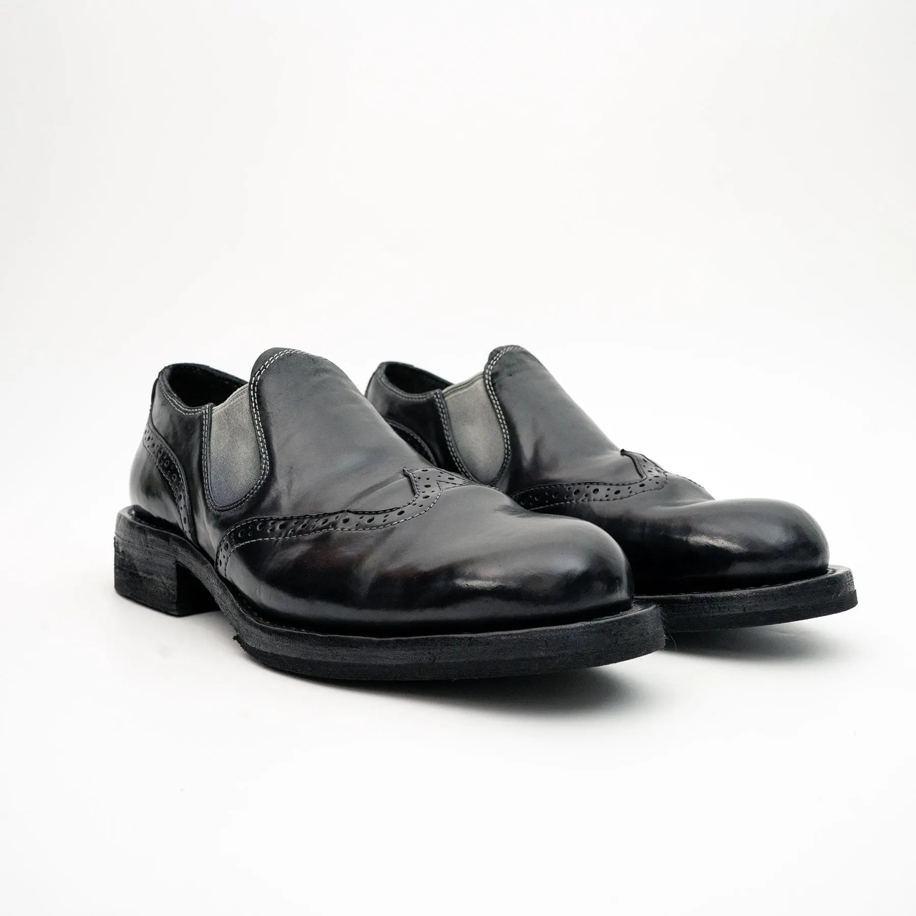Black Horsehide Slip-On Loafers