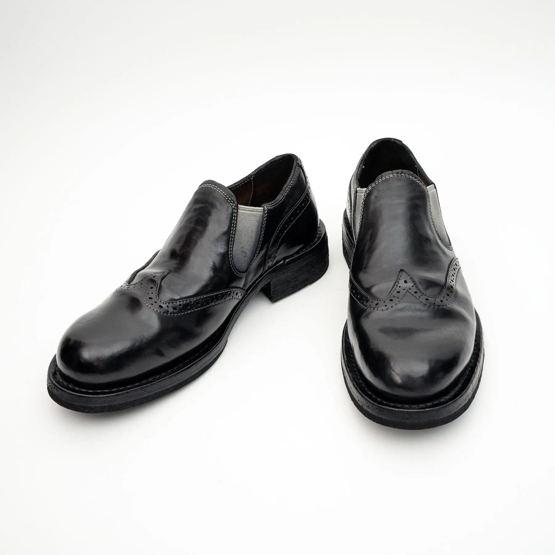 Black Horsehide Slip-On Loafers