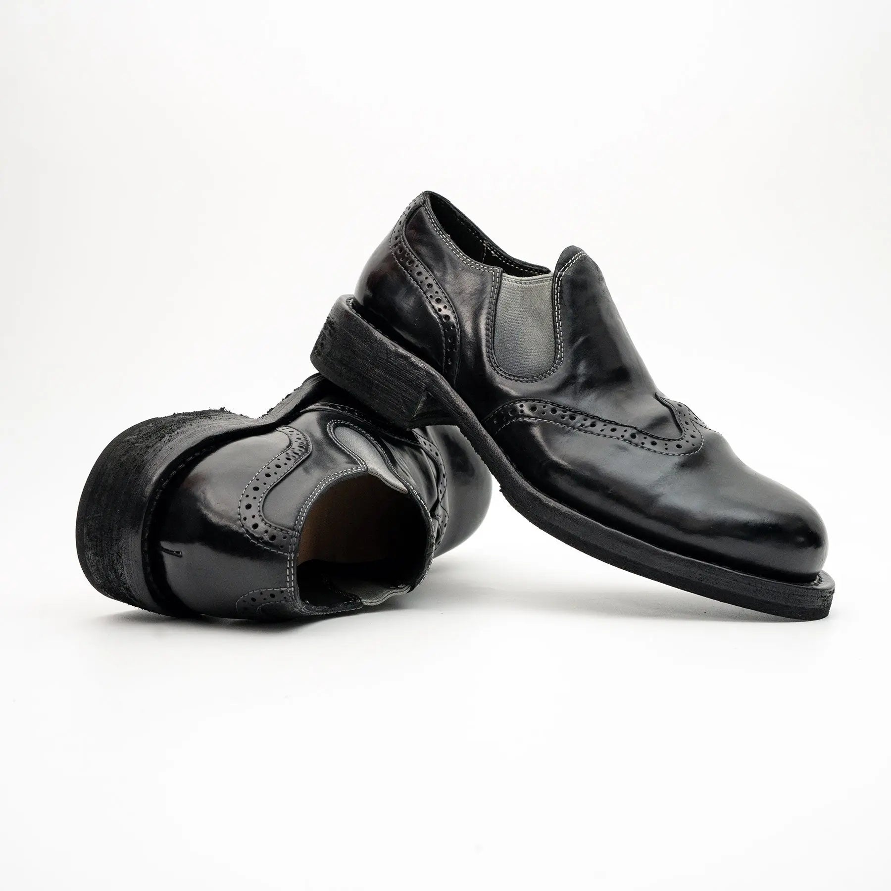 Black Horsehide Slip-On Loafers