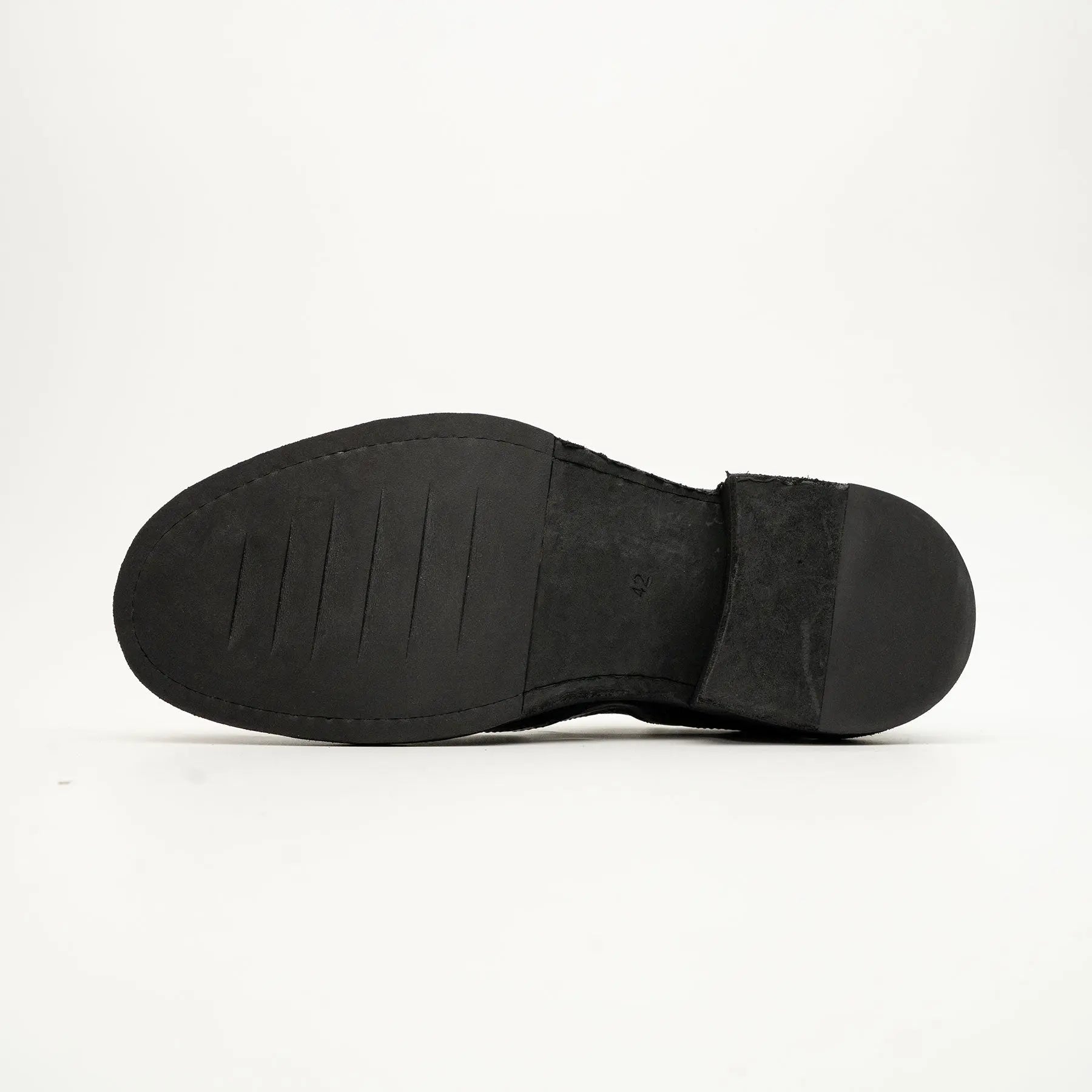 Black Horsehide Slip-On Loafers