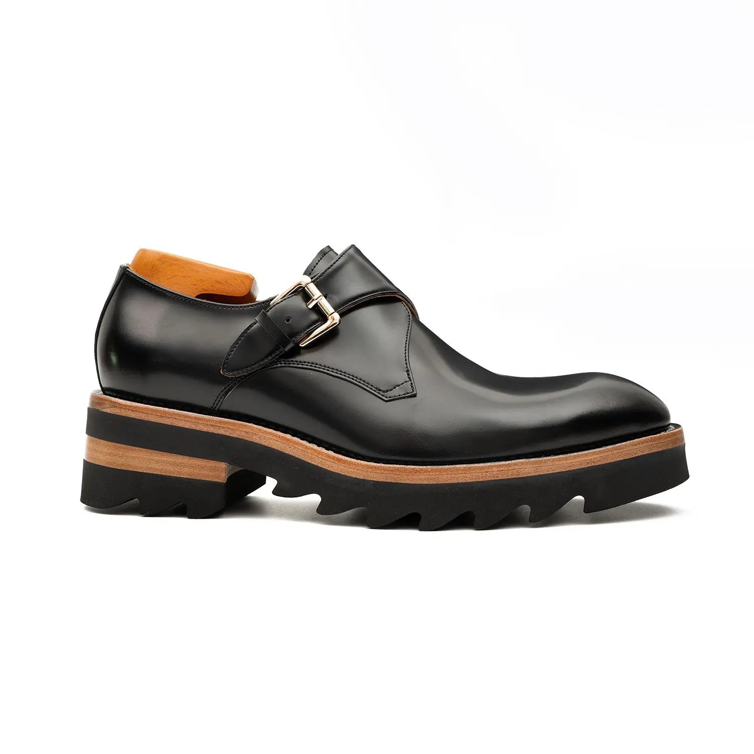 Black Single Monk Strap