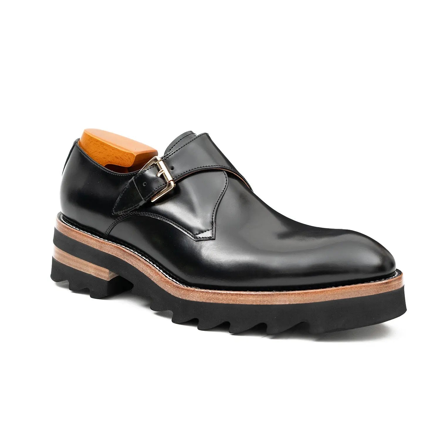Black Single Monk Strap