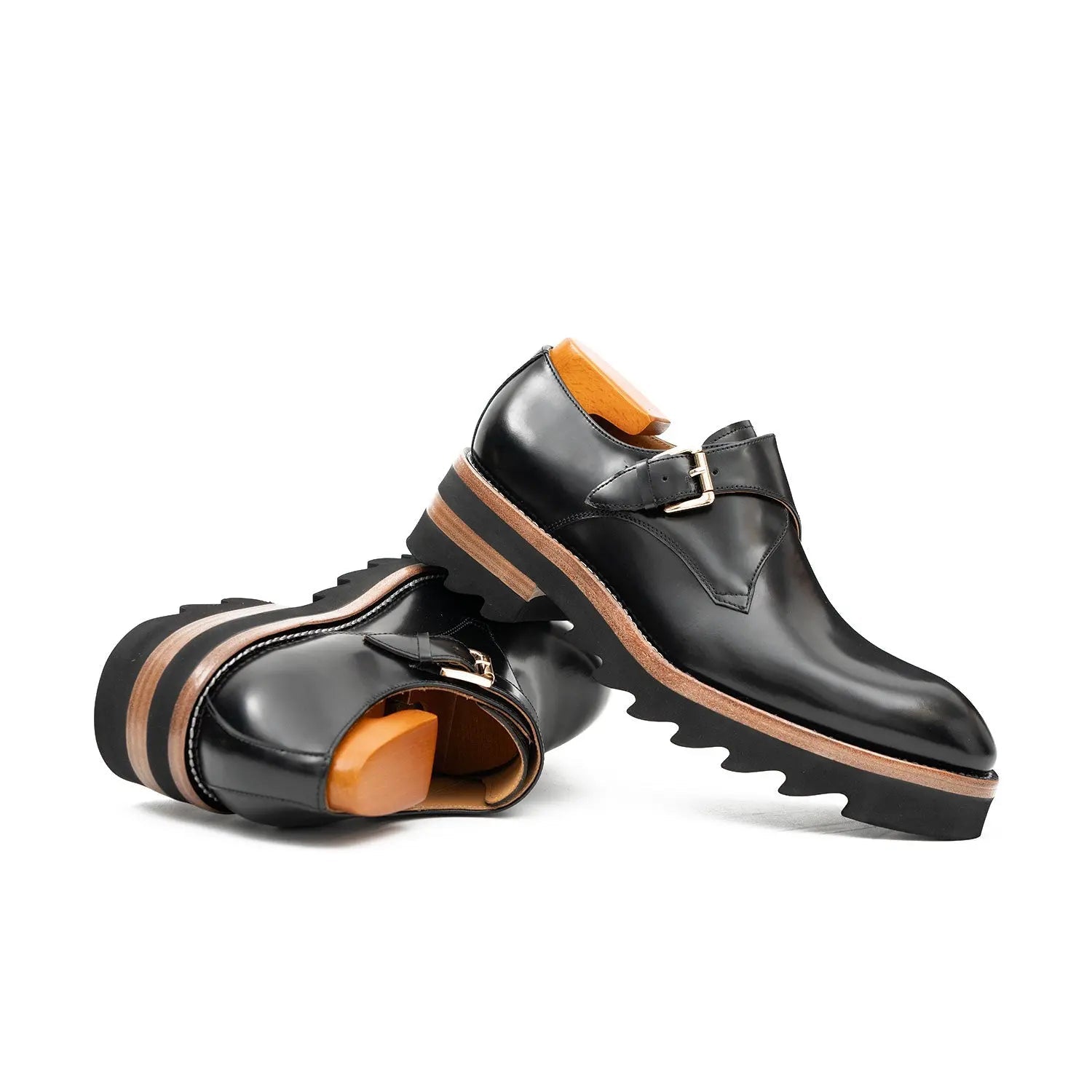 Black Single Monk Strap