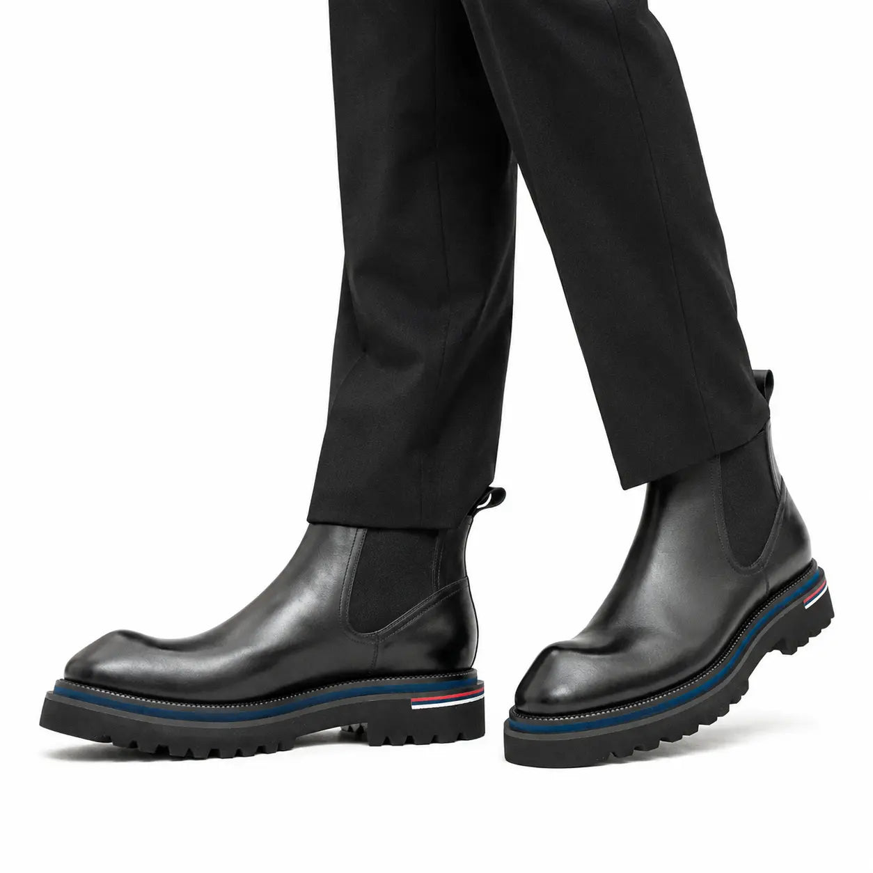 Black Lug Sole Chelsea Boots