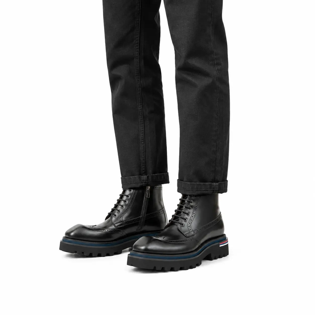 Black Lug Sole Combat Boot