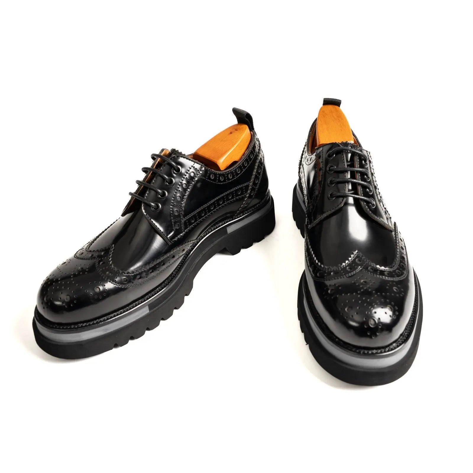 Black Lug Sole Brogue Derby