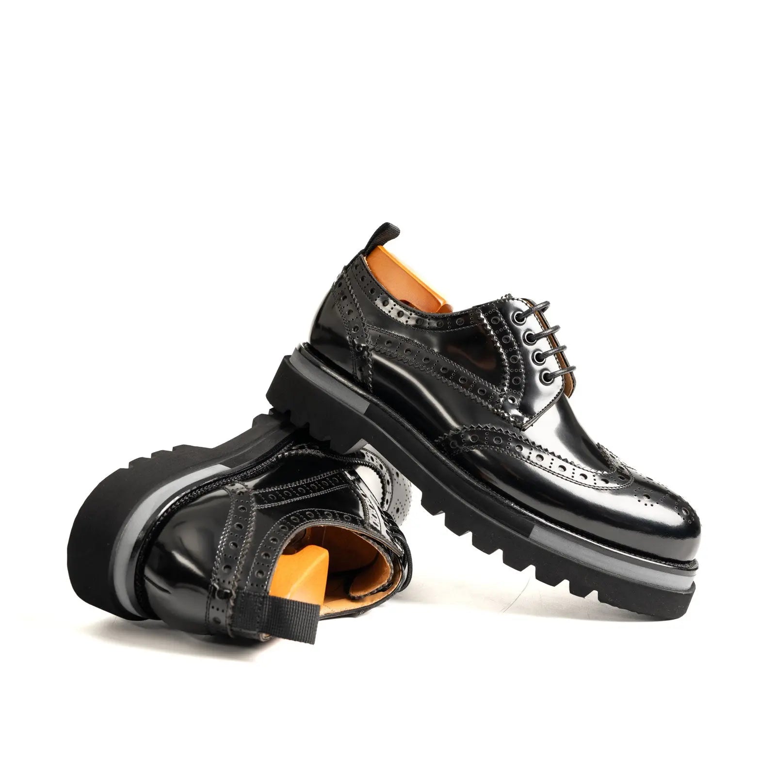 Black Lug Sole Brogue Derby