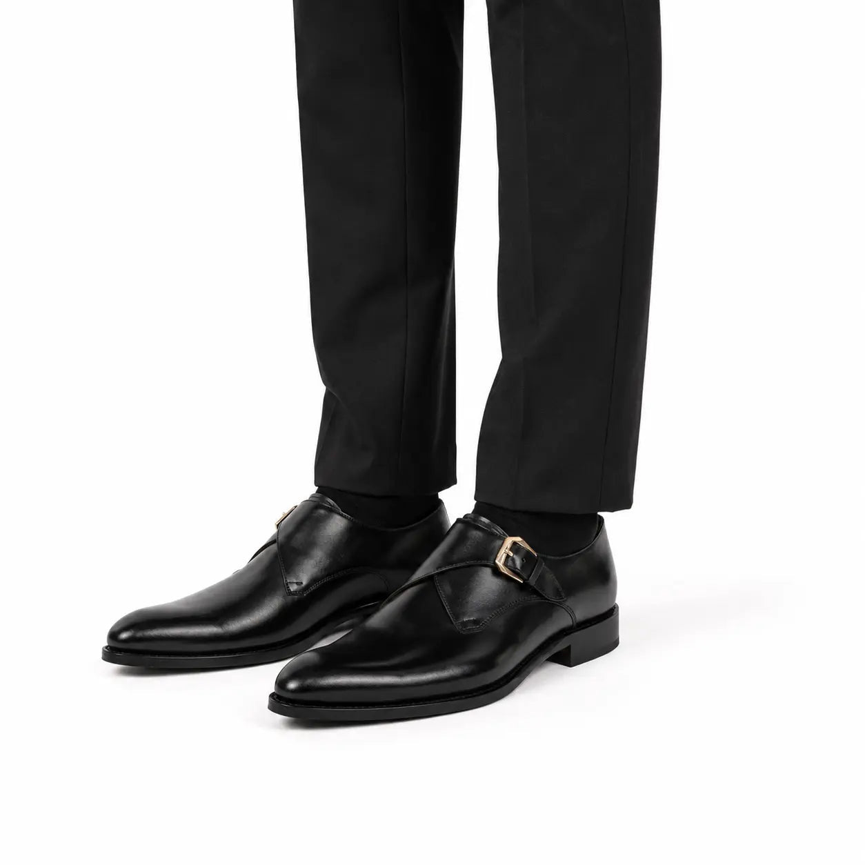 Black Single Monk Oxford