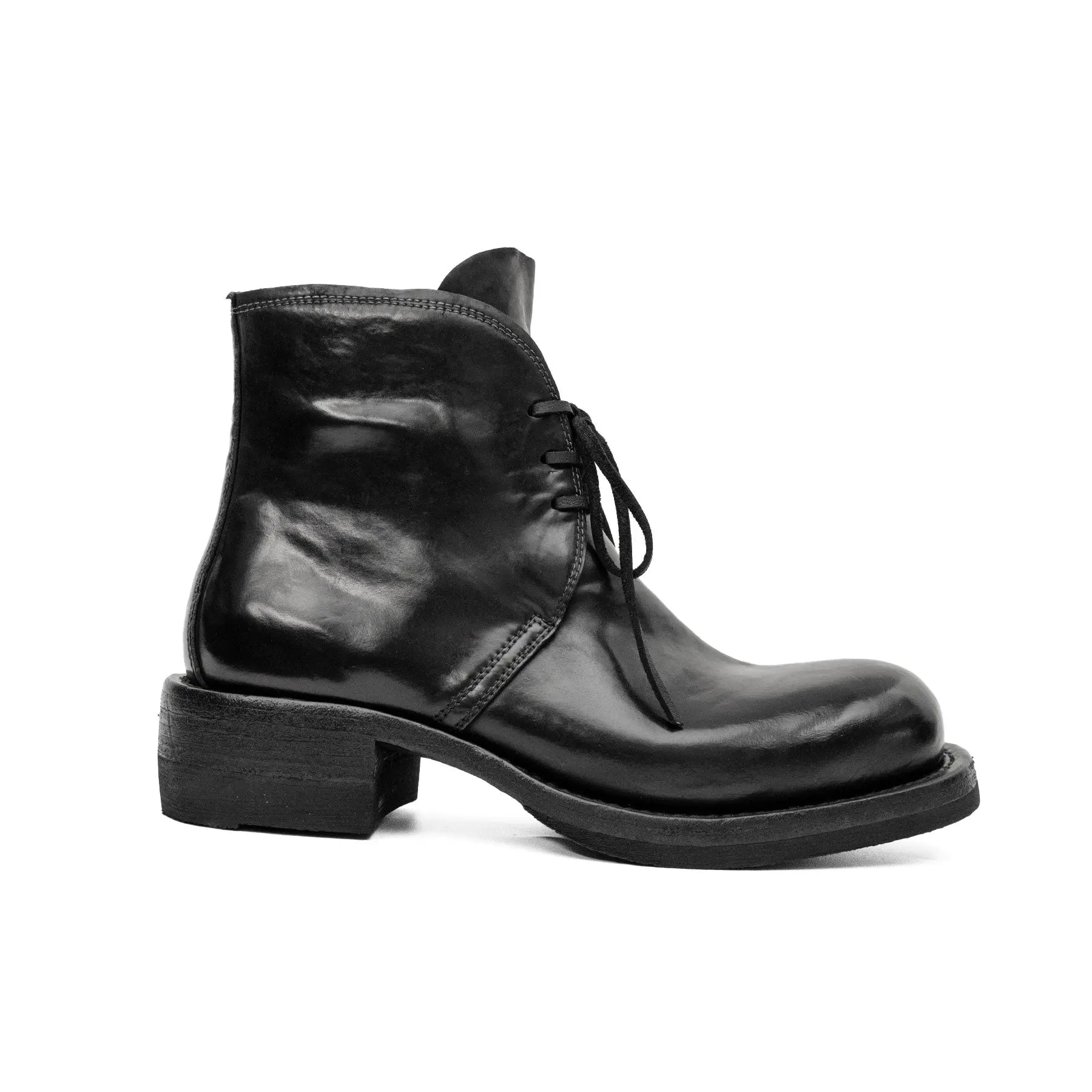 Black Washed Horse Leather Chelsea Boot