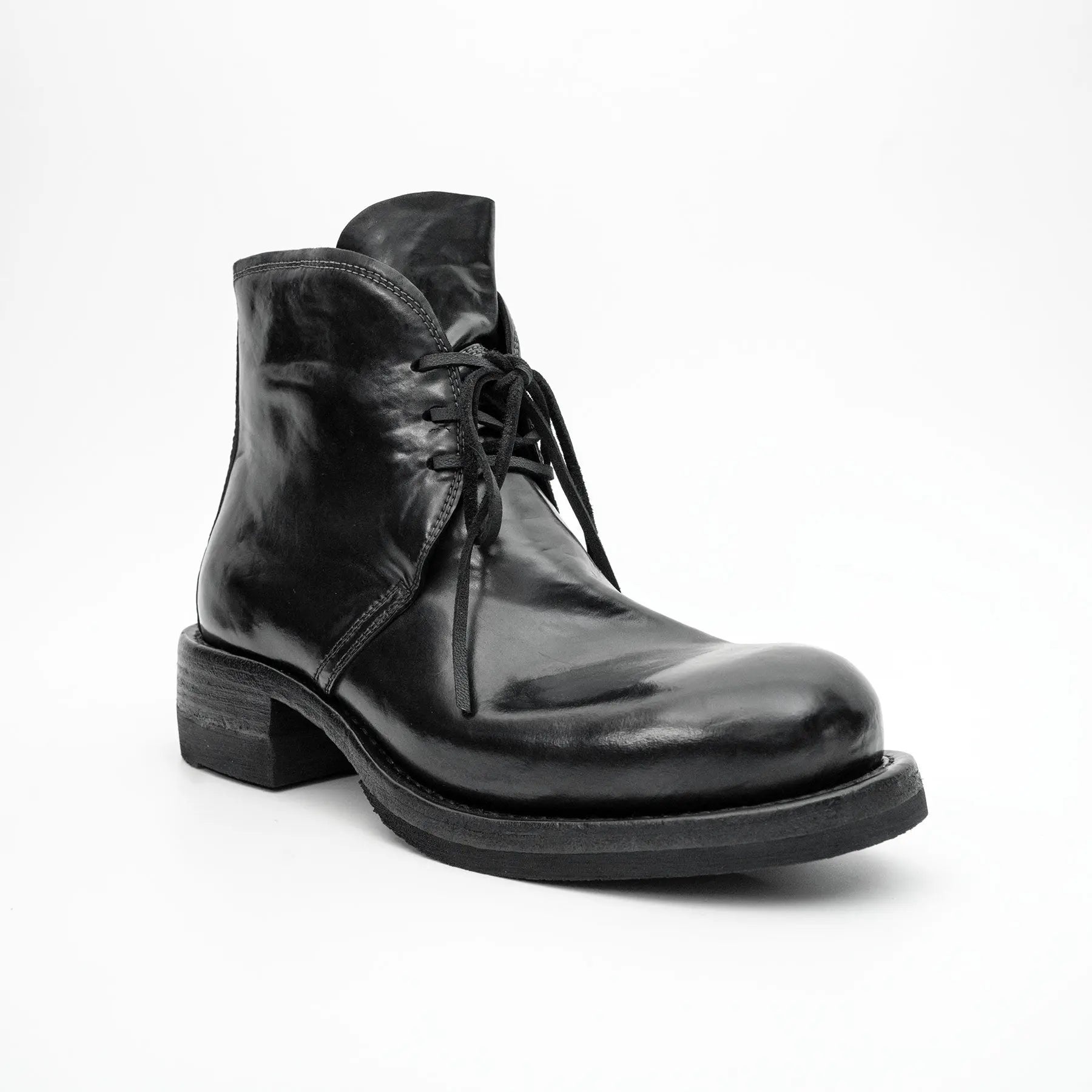 Black Washed Horse Leather Chelsea Boot