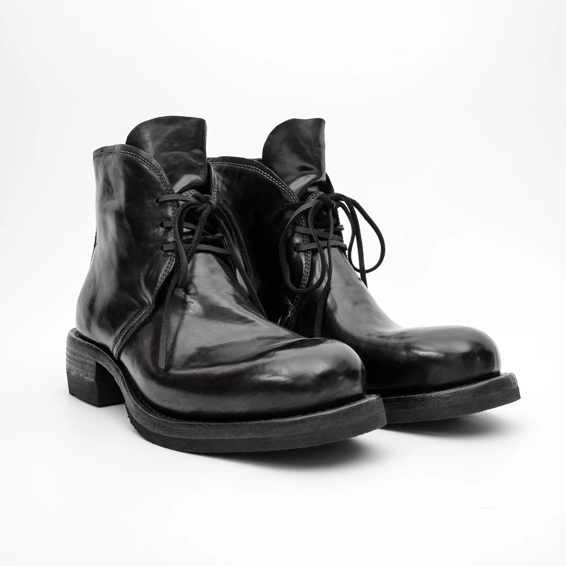 Black Washed Horse Leather Chelsea Boot