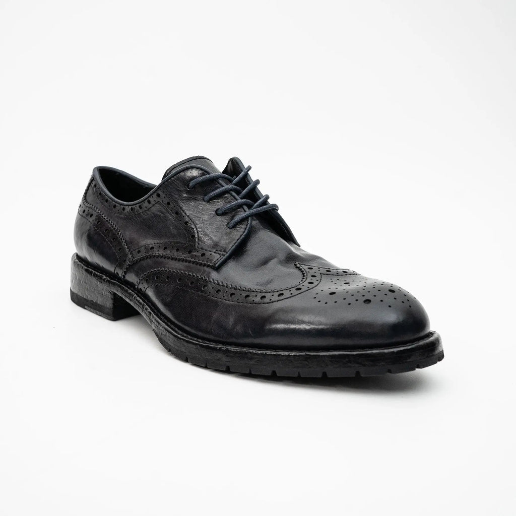 Midnight Navy Washed Leather Lug Derby